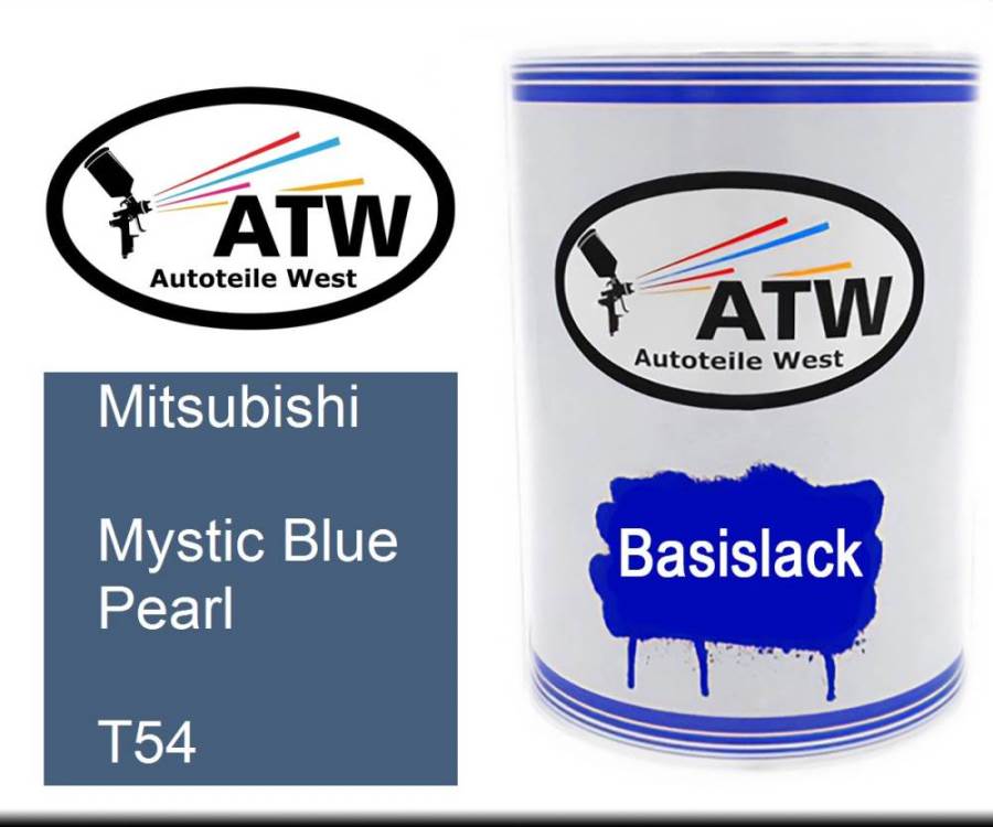 Mitsubishi, Mystic Blue Pearl, T54: 500ml Lackdose, von ATW Autoteile West.